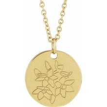 14K Yellow Narcissus December Birth Flower 16-18