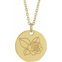14K Yellow Rose June Birth Flower 16-18