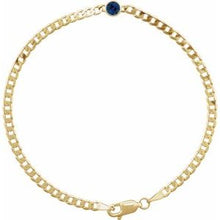 14K Yellow Natural Blue Sapphire Link 7