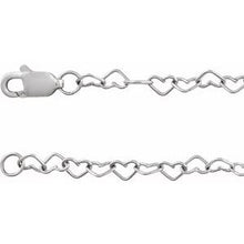 14K White 3.2 mm Heart Cable 7