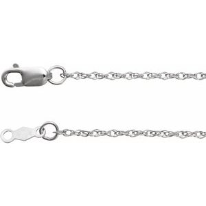 18K White 1.25 mm Rope Adjustable 16-18" Chain CH471:125:P