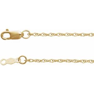 18K Yellow  1.25 mm Rope Adjustable 16-18" Chain
 CH471:124:P