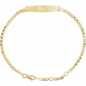 14K Yellow Adjustable Anchor Identification 6-7" Bracelet BRC938:100:P