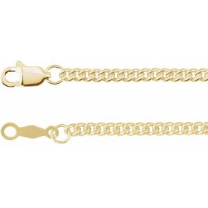 14K Yellow 2.25 mm Curb 16" Chain