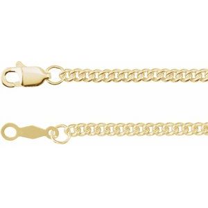 14K Yellow Gold-Filled 2.25 mm Curb 20" Chain CH1240:114:P