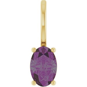 14K Yellow 6x4 mm Lab-Grown Alexandrite Charm/Pendant 88601:249:P