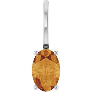 Sterling Silver 6x4 mm Natural Citrine Charm/Pendant 88601:191:P