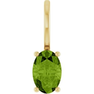 14K Yellow 6x4 mm Natural Peridot Charm/Pendant 88601:257:P