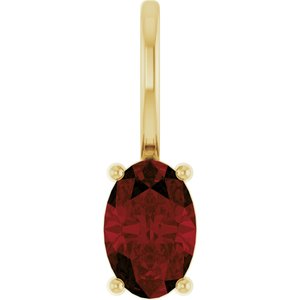 14K Yellow 6x4 mm Natural Mozambique Garnet Charm/Pendant 88601:240:P