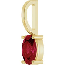 14K Yellow 6x4 mm Lab-Grown Ruby Charm/Pendant 88601:231:P