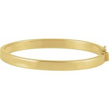 14K Yellow Engravable 6 mm Tube Hinged Bangle 7