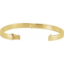 14K Yellow Engravable 6 mm Tube Hinged Bangle 7