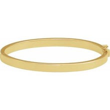 14K Yellow Engravable 5 mm Tube Hinged Bangle 7