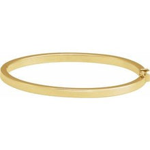 14K Yellow Engravable 4 mm Tube Hinged Bangle 7