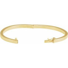 14K Yellow Engravable 4 mm Tube Hinged Bangle 7