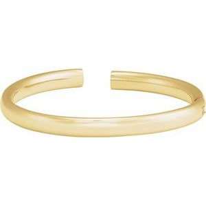 14K Yellow 6 mm Hinged Cuff 7" Bracelet BRC941:100:P