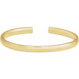14K Yellow 5 mm Hinged Cuff 7" Bracelet BRC941:103:P