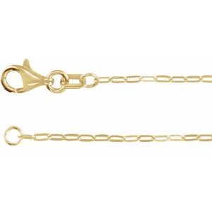 14K Yellow 1.25 mm Paperclip-Style 6 1/2-7 1/2" Chain CH1235:129:P