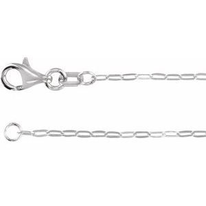 14K White 1.25 mm Paperclip-Style 16" Chain CH1235:107:P