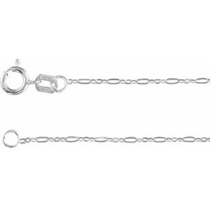 Sterling Silver 1.25 mm Figaro 16" Chain CH1232:116:P