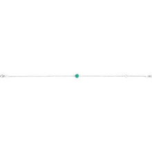 Sterling Silver Lab-Grown Emerald  6 1/2-7-1/2