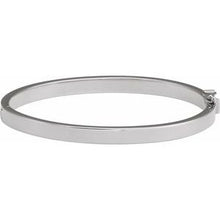 Sterling Silver Engravable 5 mm Tube Hinged Bangle 7
