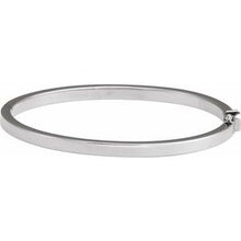 Sterling Silver Engravable 4 mm Tube Hinged Bangle 7