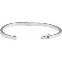 Sterling Silver Engravable 4 mm Tube Hinged Bangle 7