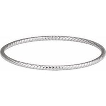 Sterling Silver 3 mm Twisted Bangle 7 1/2