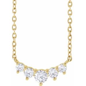14K Yellow 1/3 CTW Lab-Grown Diamond Graduated 18" Necklace 689048:LG600:P