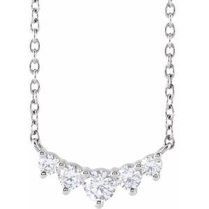14K White 1/3 CTW Lab-Grown Diamond Graduated 18" Necklace 689048:LG601:P