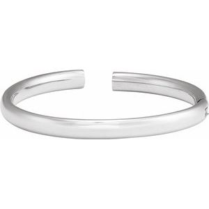Sterling Silver 6 mm Hinged Cuff 7" Bracelet BRC941:102:P