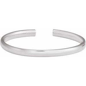 Sterling Silver 5 mm Hinged Cuff 7" Bracelet BRC941:105:P