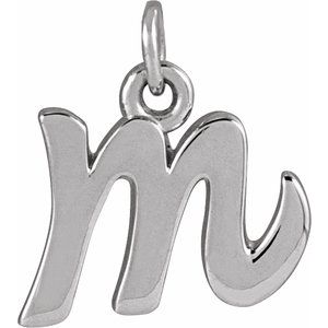 14K White Petite Initial M Pendant 88516:170:P