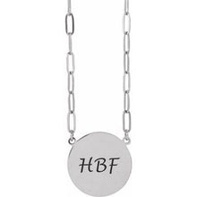 Sterling Silver Engravable Disc 16