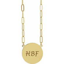 14K Yellow Engravable Disc 16