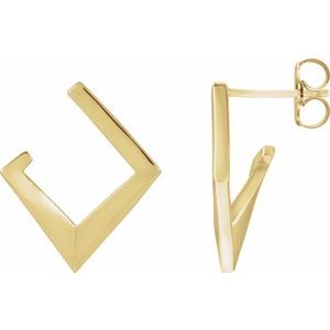 14K Yellow Geometric Front-Back Hoop Earrings 88586:113:P