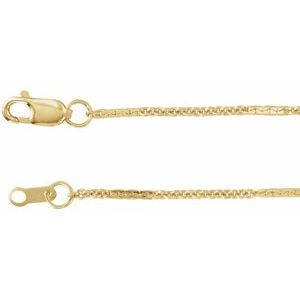 14K Yellow Gold-Filled 1.1 mm Dapped Cable 18" Chain CH1242:115:P