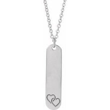 Sterling Silver Engravable Interlocking Hearts 16-18