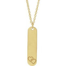 14K Yellow Engravable Interlocking Hearts 16-18