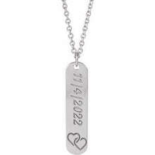 Sterling Silver Engravable Interlocking Hearts 16-18