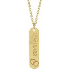 14K Yellow Engravable Interlocking Hearts 16-18