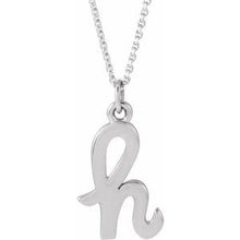 14K White Petite Initial H 16
