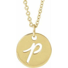 14K Yellow Script Initial P 16-18