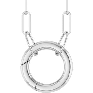Sterling Silver Circle Charm 16" Necklace 88629:101:P
