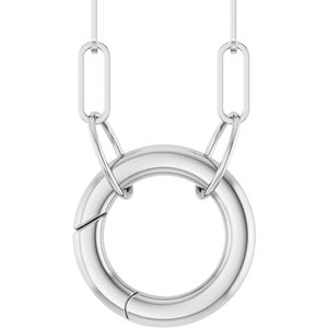 Sterling Silver Circle Charm 18" Necklace 88629:106:P