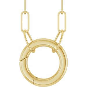 14K Yellow Circle Charm 18" Necklace 88629:104:P