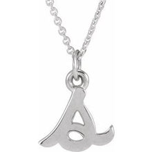 14K White Petite Initial S 16