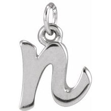 Sterling Silver Petite Initial N Pendant 88516:197:P