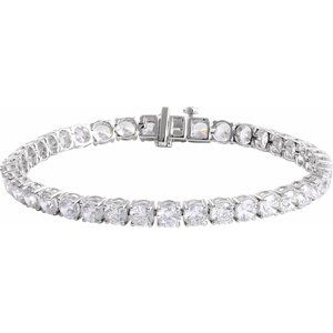 14K White 12 CTW Lab-Grown Diamond Line 7" Bracelet BRC951:LG601:P